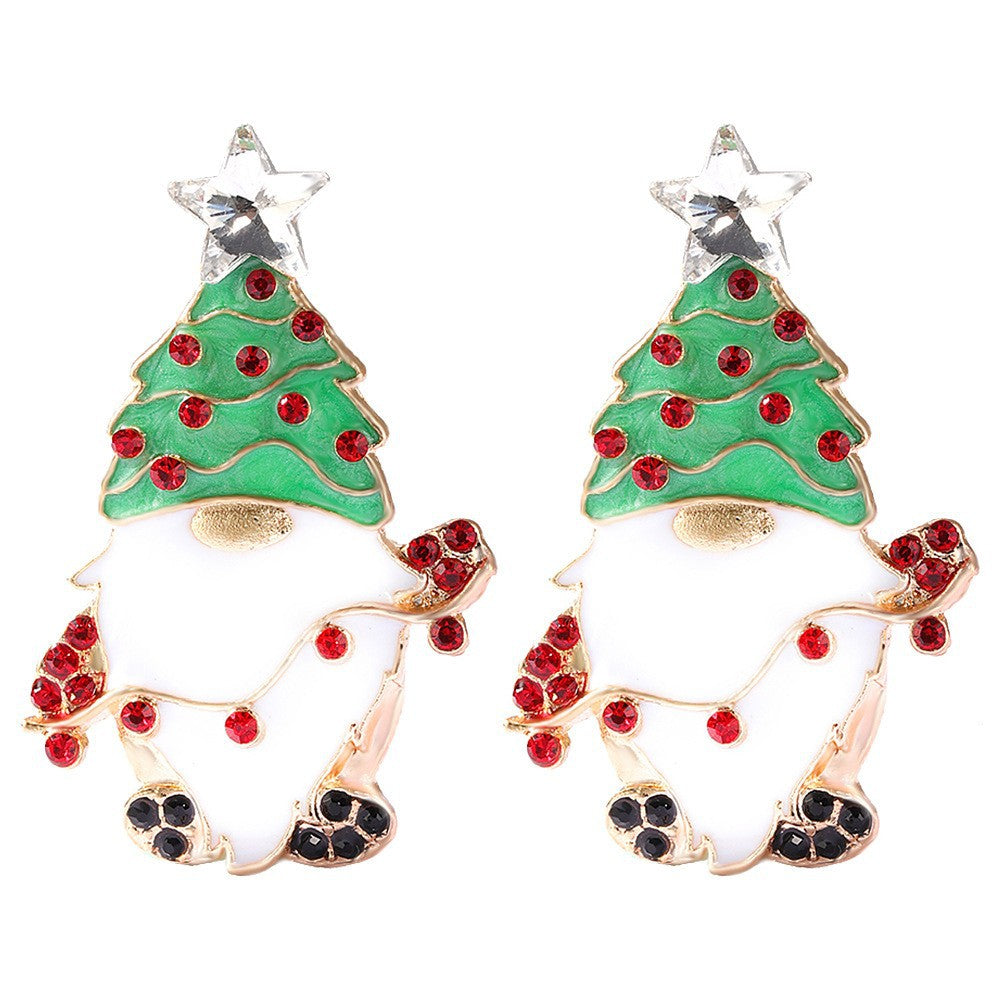 Alloy Christmas Tree Bell Earrings (Minimo de Compra 2) MIC-DWKM005