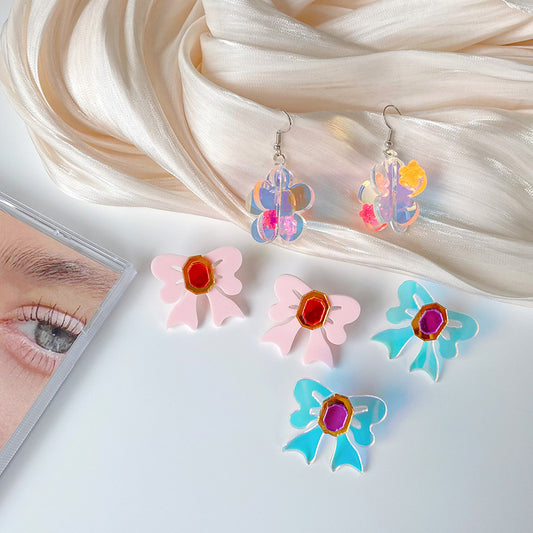 Resin gradient personalized girl earrings (Minimo de compra 2) MIC-TQL012