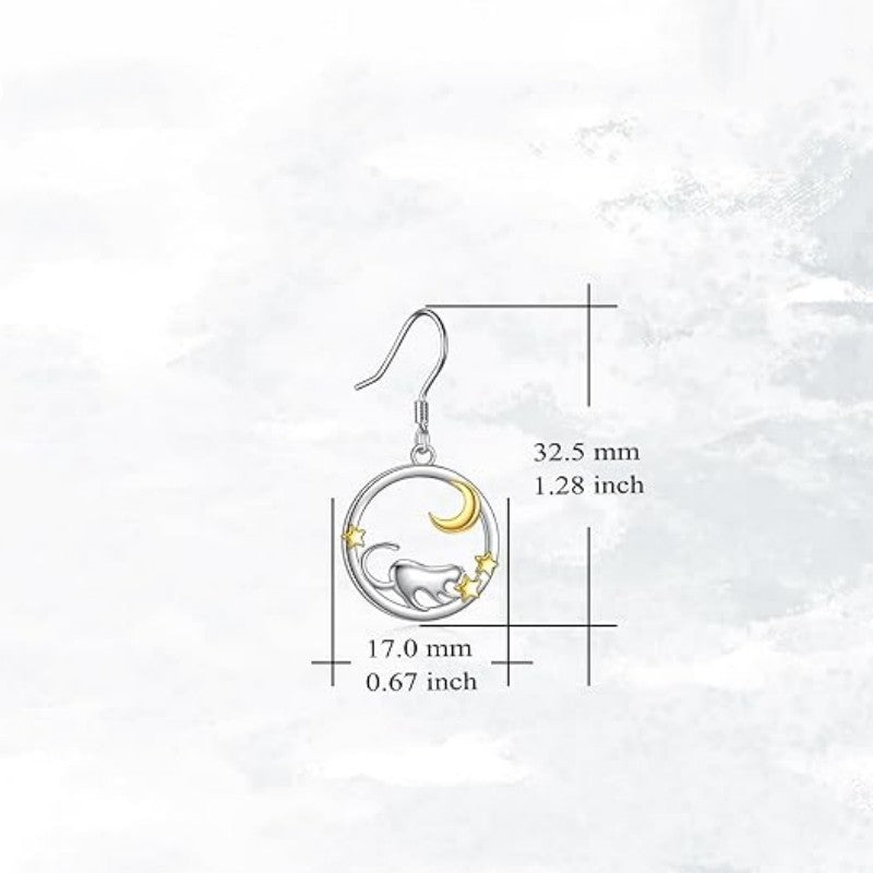 Alloy Cat Mi Xing Xing Yue Earrings (Minimo de compra 10) MYA-ZhuY007