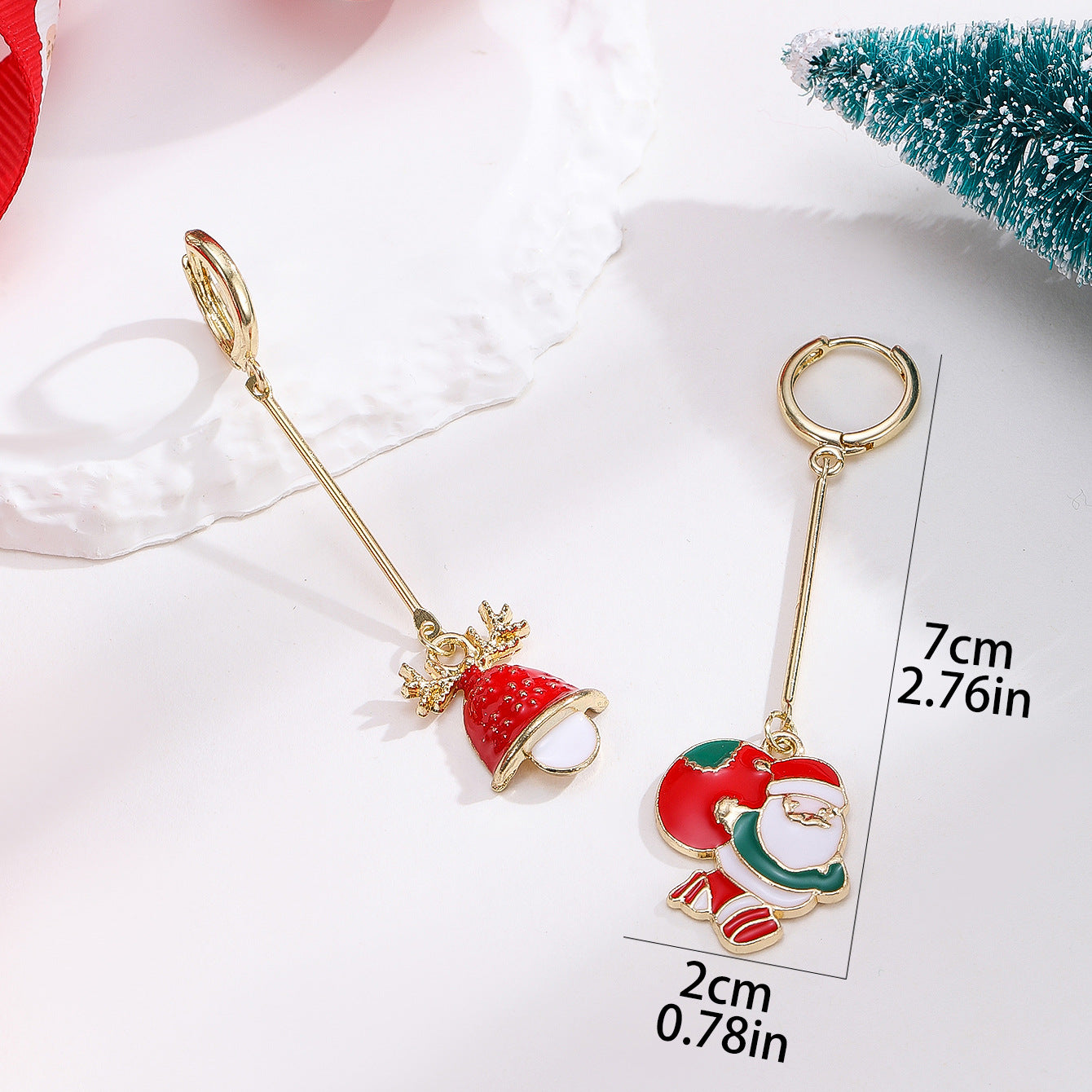 Alloy candy colored cane earrings (Minimo de Compra 2) MIC-BeiQ002