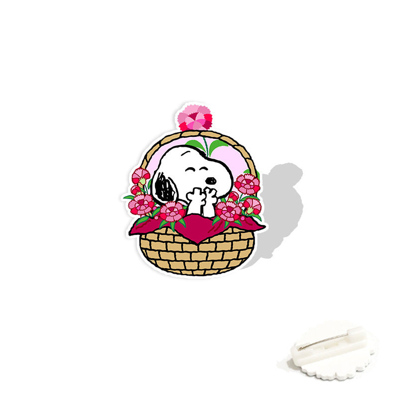 Acrylic cartoon cute Snoopy brooch (Minimo de compra 2) MYA-WeiJ011