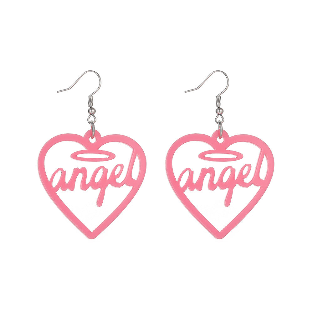 Acrylic cartoon cute heart shaped earrings (Minimo de compra 2) MYA-YiD023