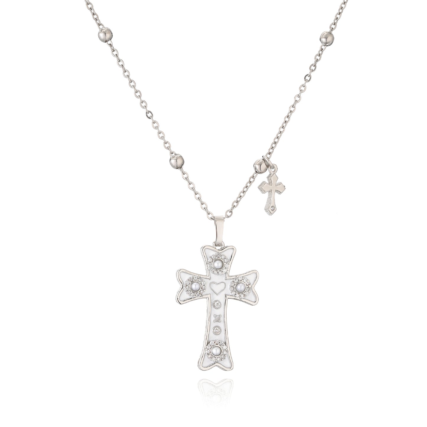 Stainless steel drip oil cross necklace MIC-JuC019