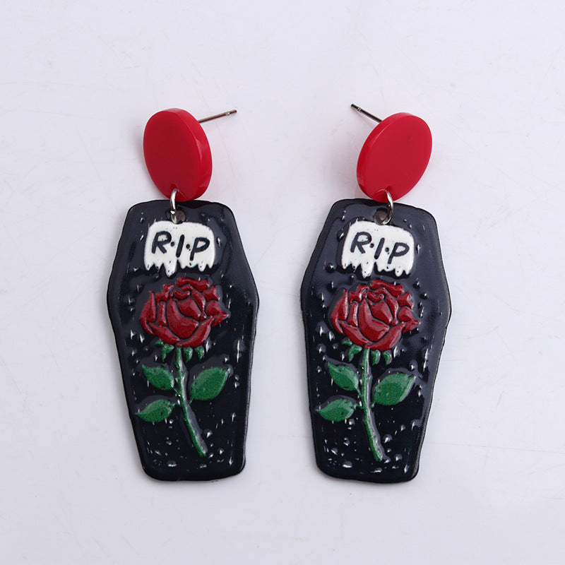 Acrylic Halloween Ghost Mummy earrings (Minimo de Compra 2) MIC-DuA036