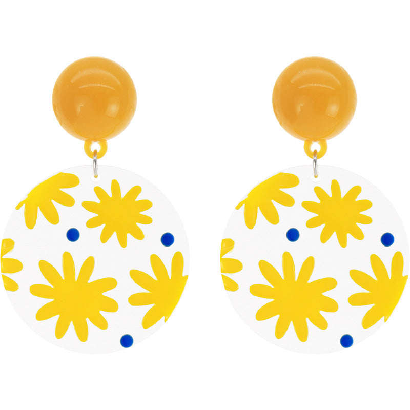 Alloy yellow flower ear clip (Minimo de Compra 2) MIC-ShangY015