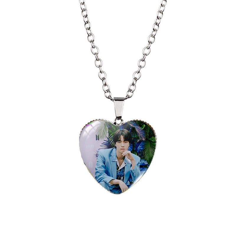 Alloy Time Gem Heart Necklace MIC-XiangL034