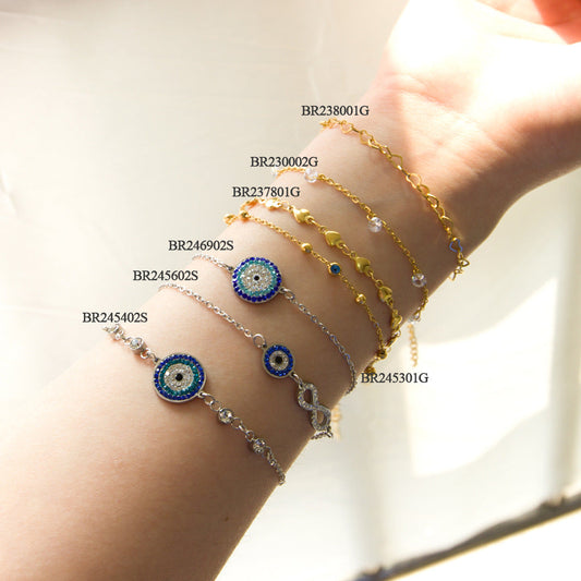 Bracelet Stainless Steel Vintage Melancholy Diamond Devil's Eye Minimo de compra 3 AiS004