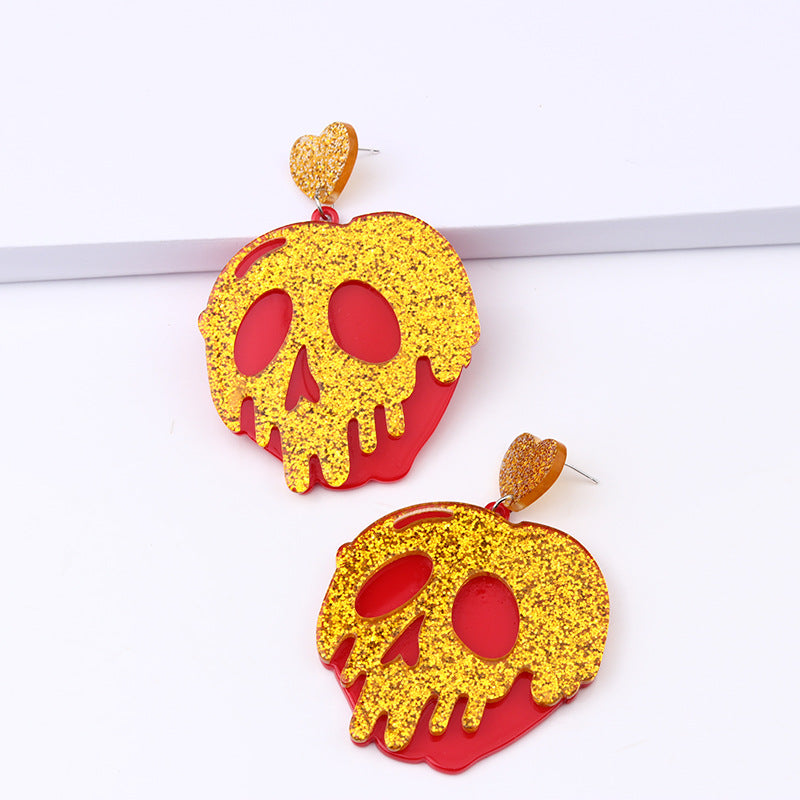 Acrylic Halloween Pumpkin Splice earrings (Minimo de Compra 2) MYA-DuA037