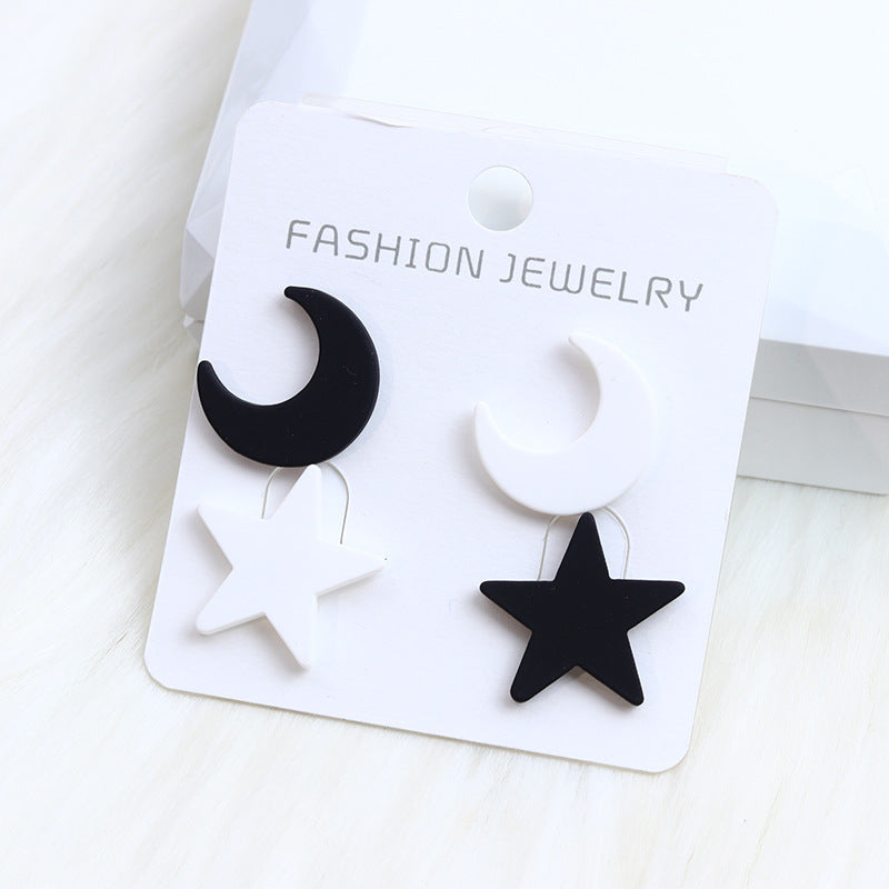 Acrylic New Star Moon Earrings MIC-DuA074