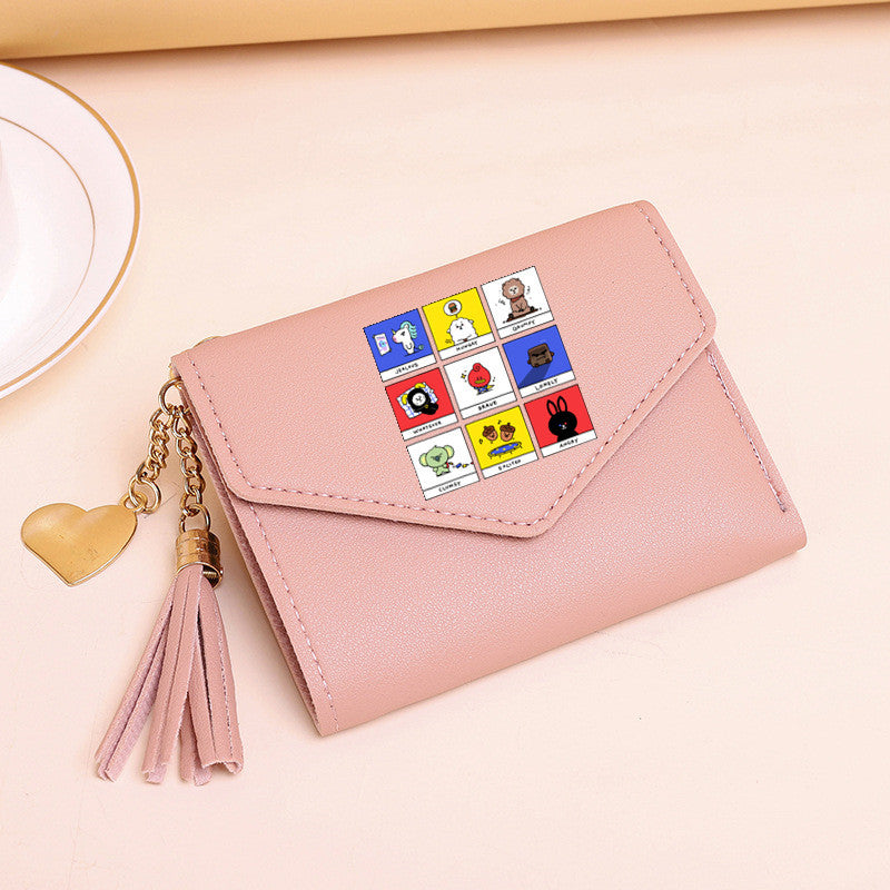 PU card bag tassel short wallet MIC-XingY013