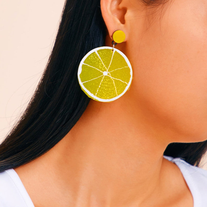 Acrylic board fruit earrings MIC-KaiQ003