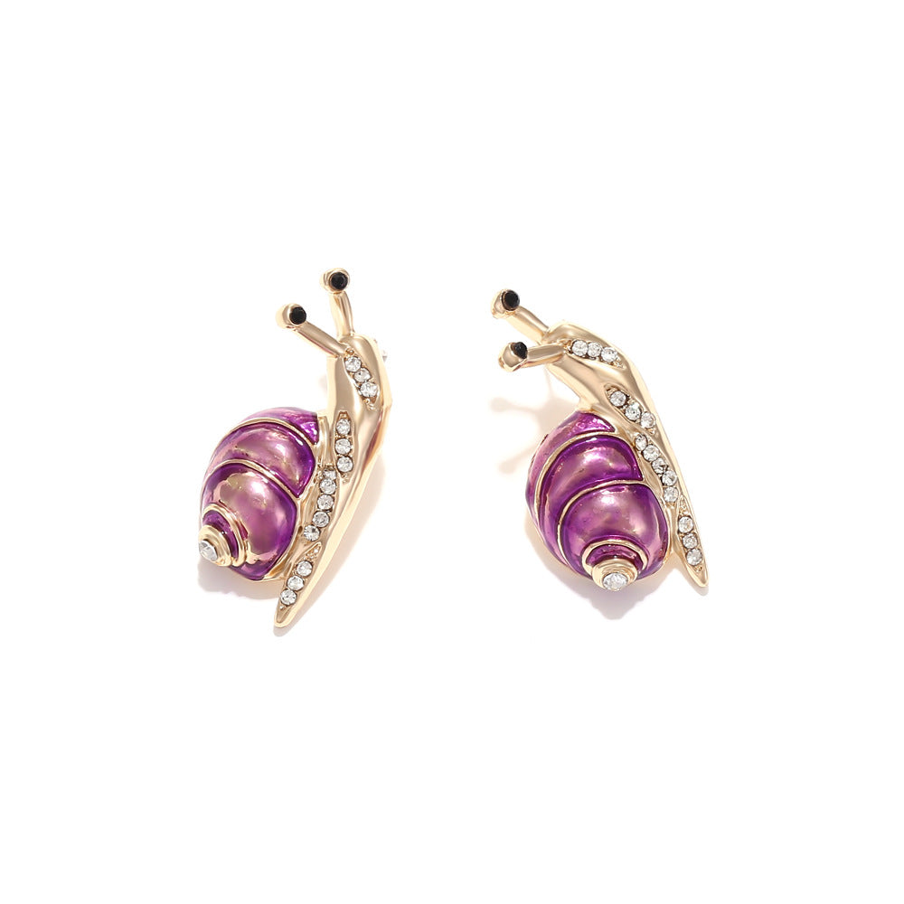 Alloy Diamond Snail Earrings MIC-ManY043