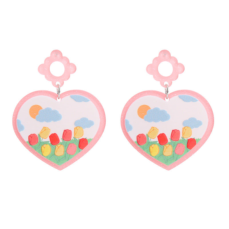 Acrylic New Love Earrings (Minimo de Compra 2) MIC-ChouT029