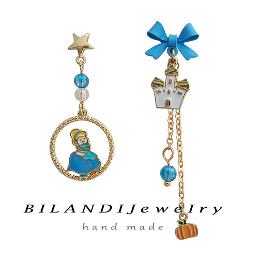 Alloy cute cartoon Cinderella earrings (Minimo de Compra 2) MIC-BLD070