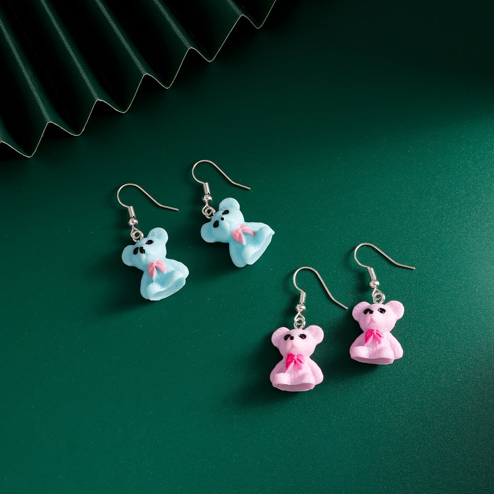 Alloy animal teddy bear earrings MYA-YueS015