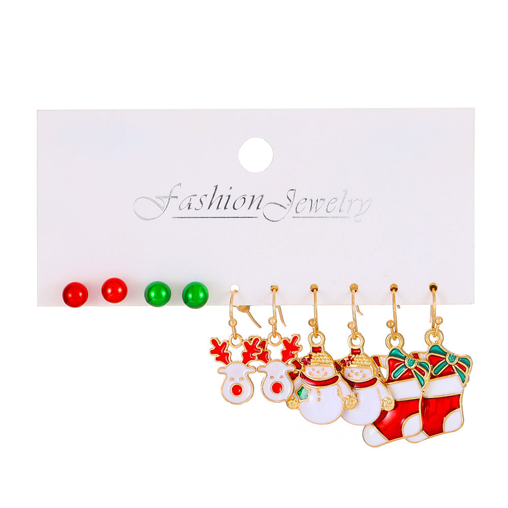 Alloy Christmas Day Earrings (Minimo de Compra 2) MIC-MiaoY093