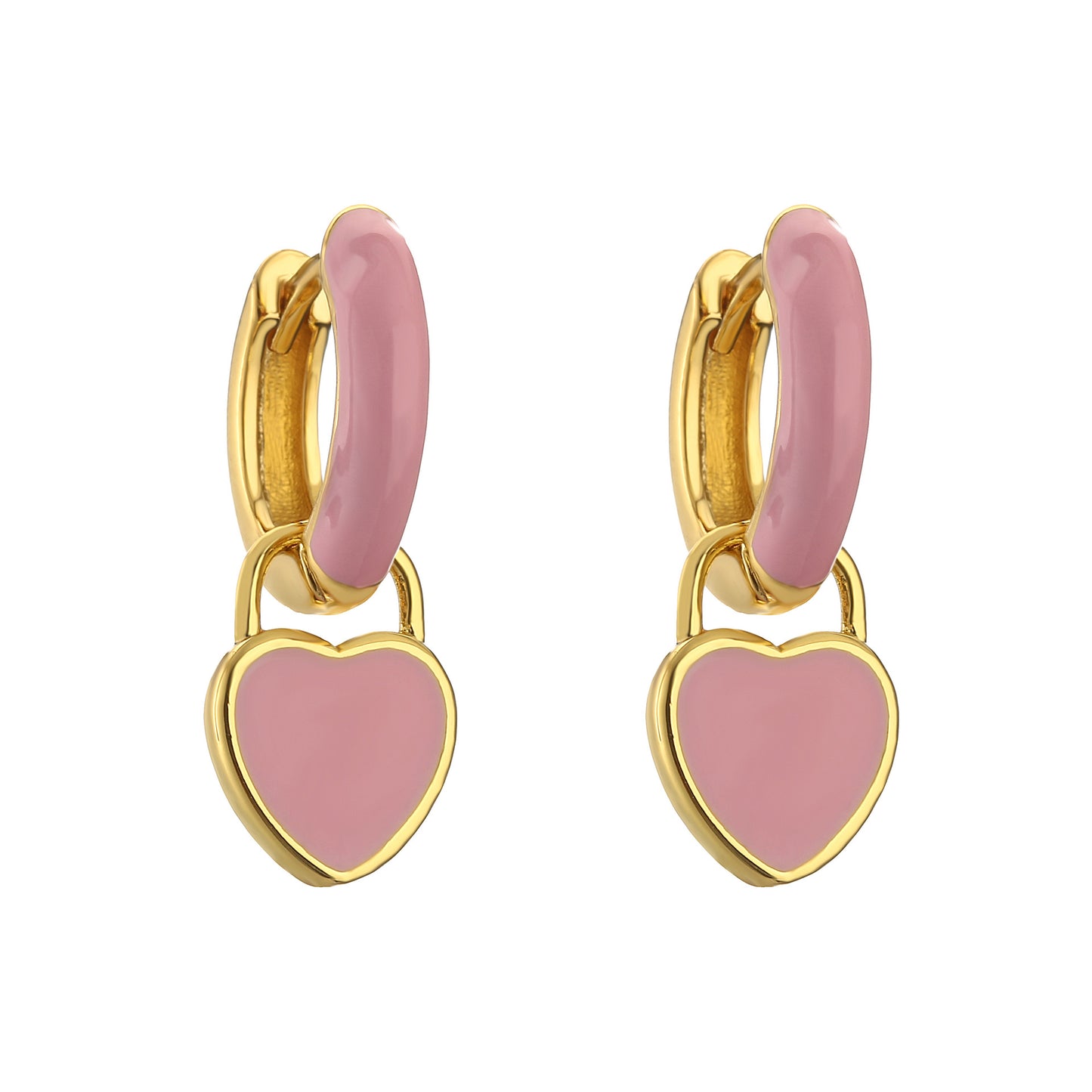 Alloy heart studded with diamond earrings (Minimo de Compra 2) MIC-JuC034