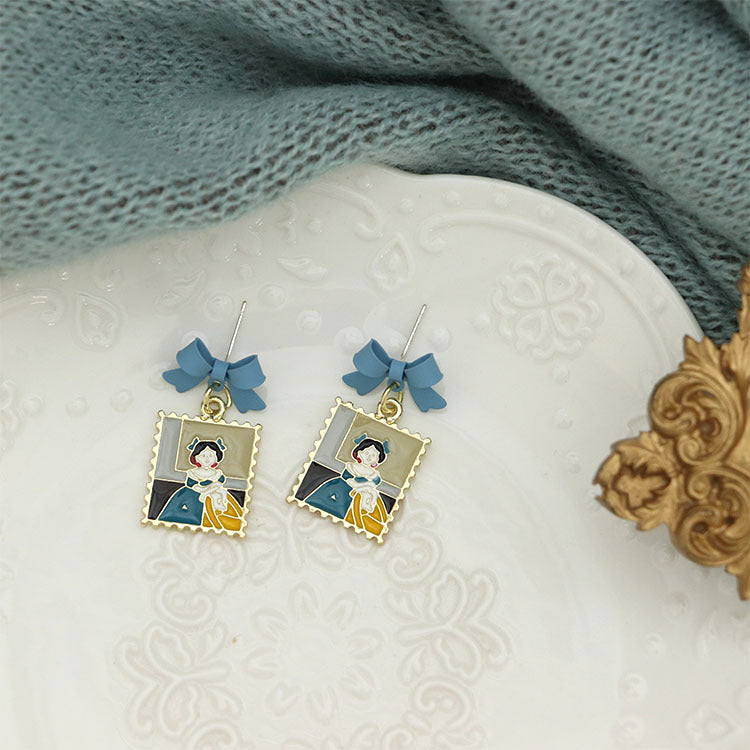 Alloy stamp geometric cartoon earrings MIC-QingJ048