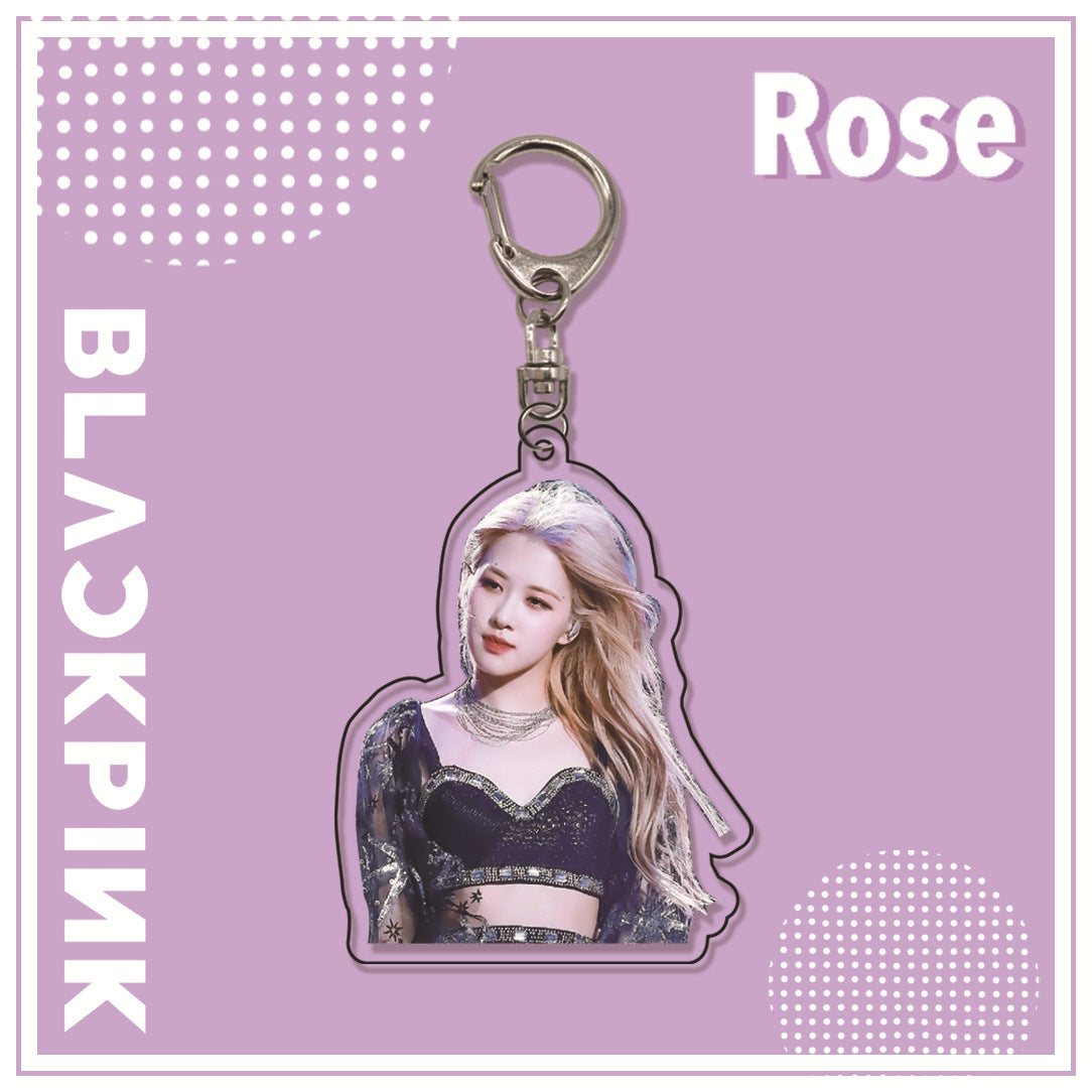 Acrylic pink ink double-sided blackpink keychain (Minimo de Compra 2)  MYA-ManM010