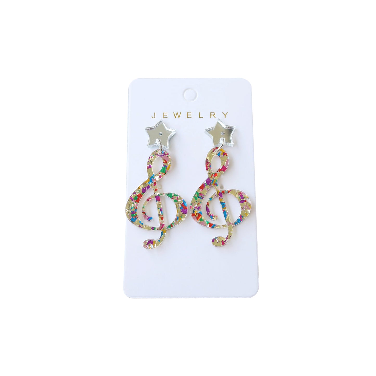 Alloy acrylic sequin notes elf earrings MIC-OuG126