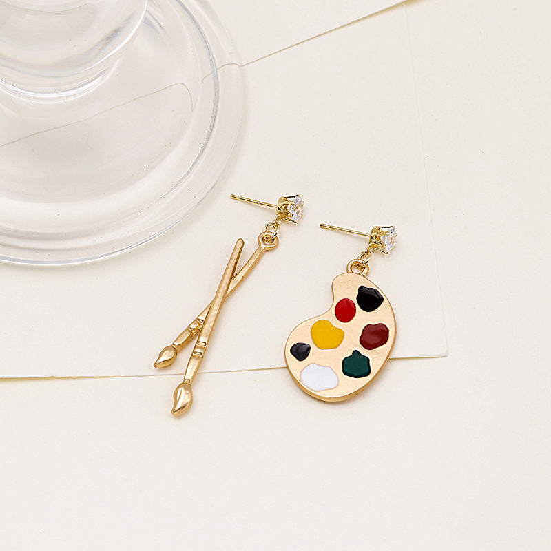 Acrylic paint paintbrush earrings (Minimo de compra 2) MIC-XiangE005