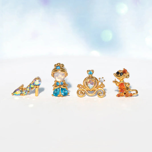 Alloy pumpkin car crystal shoe earrings MIC-MingC030