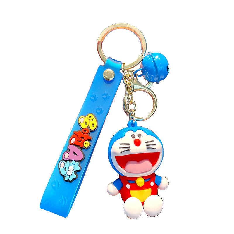 PVC blue cat doll keychain MIC-MLZ006