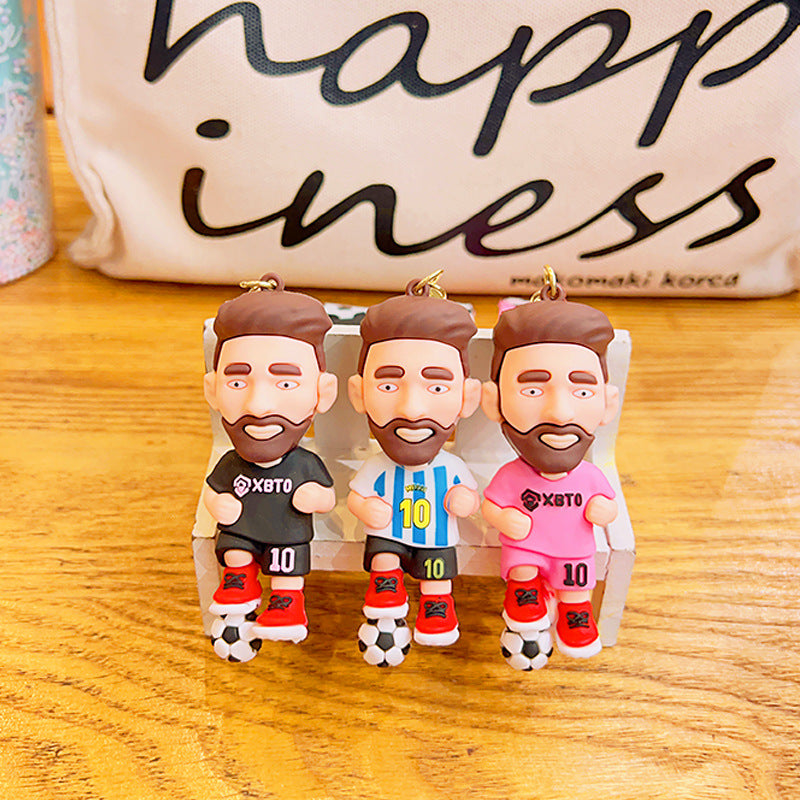 PVC cartoon football Messi keychain MYA-YiD039