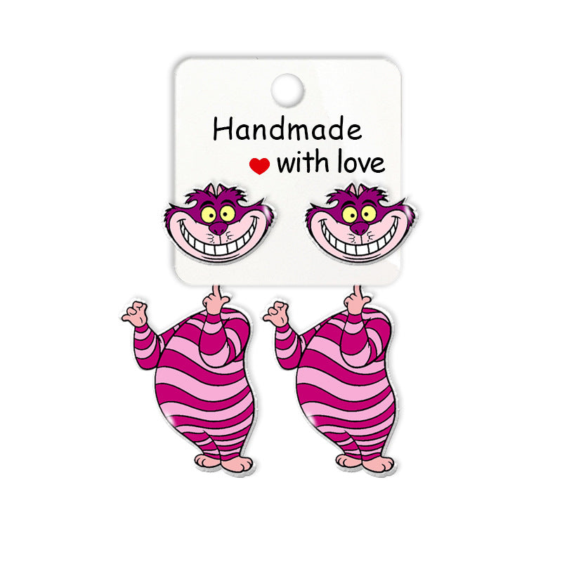 Alloy Smiley Cat Cheshire Cat Earrings (Minimo de compra 5) MIC-XiangL056