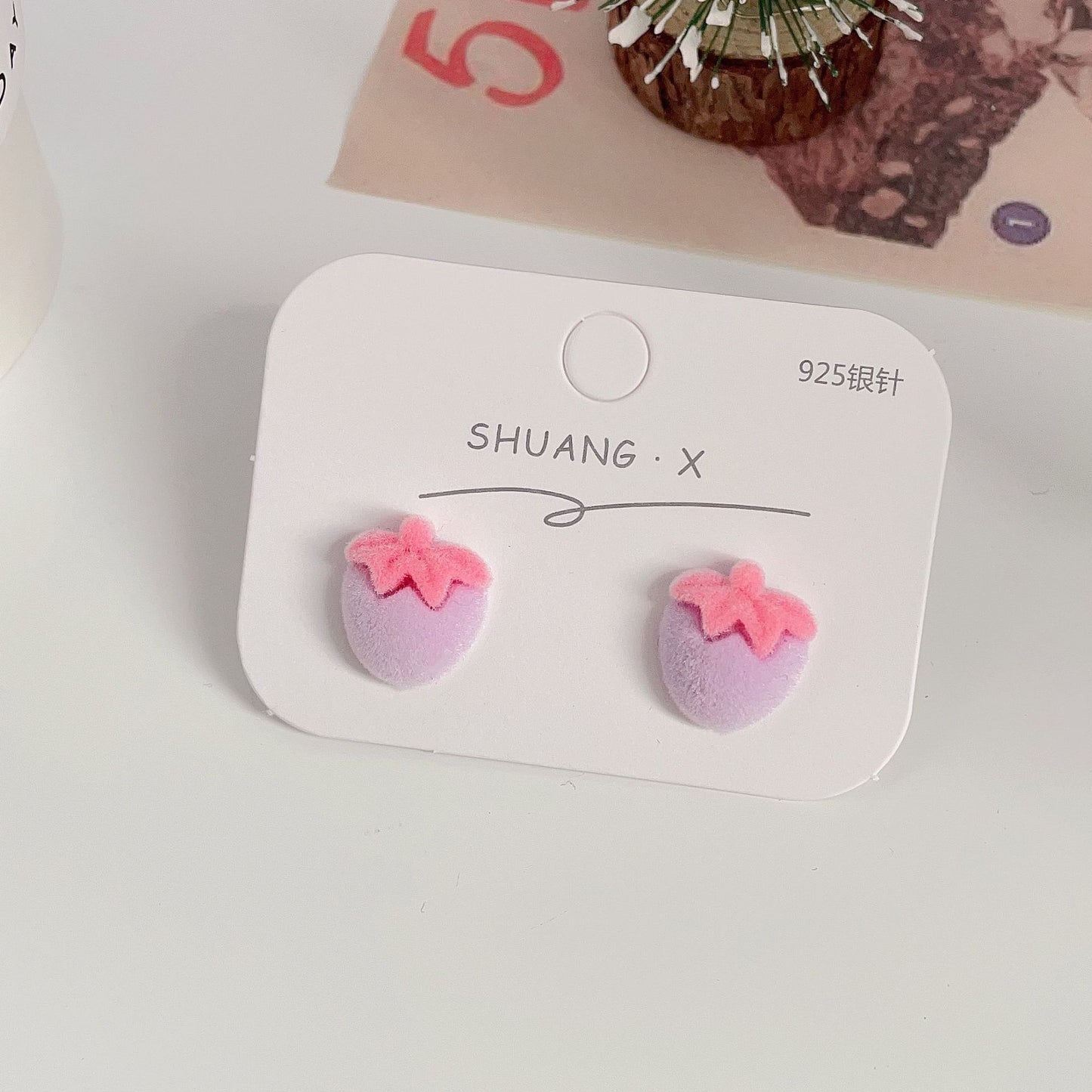 Acrylic flocked cute earrings (Minimo de Compra 2) MYA-ShuangX032