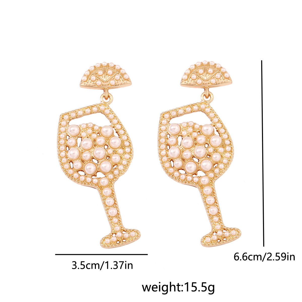 Alloy juice cup pearl earrings (Minimo de compra 5) MYA-MiX001