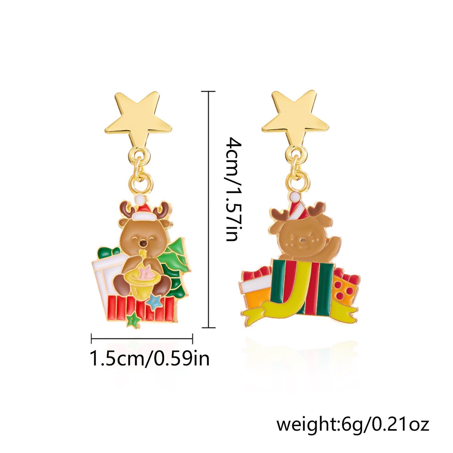 Asymmetric alloy Santa Claus earrings MIC-ChuY010