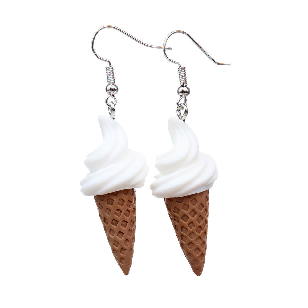 Resin Earrings Fun Cute Three-dimensional Ice Cream MIC-niqing014