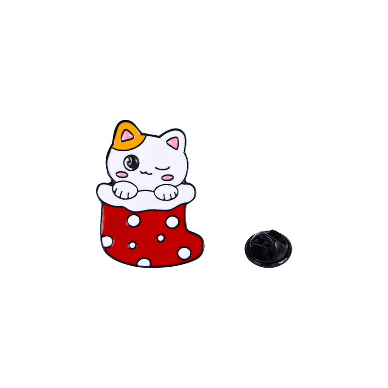 Alloy cartoon Christmas badge brooch (Minimo de Compra 5) MIC-YiN017