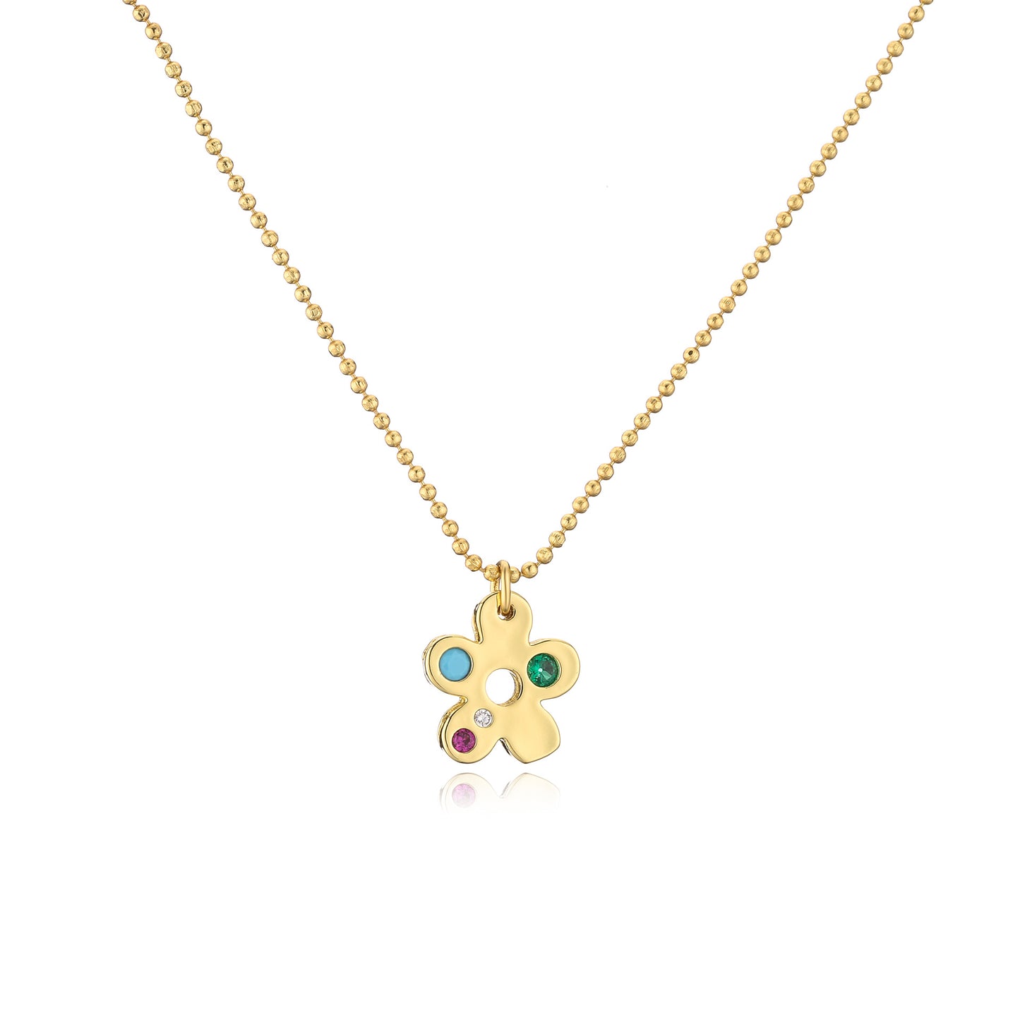 Stainless steel zircon small flower necklace MYA-JuC024