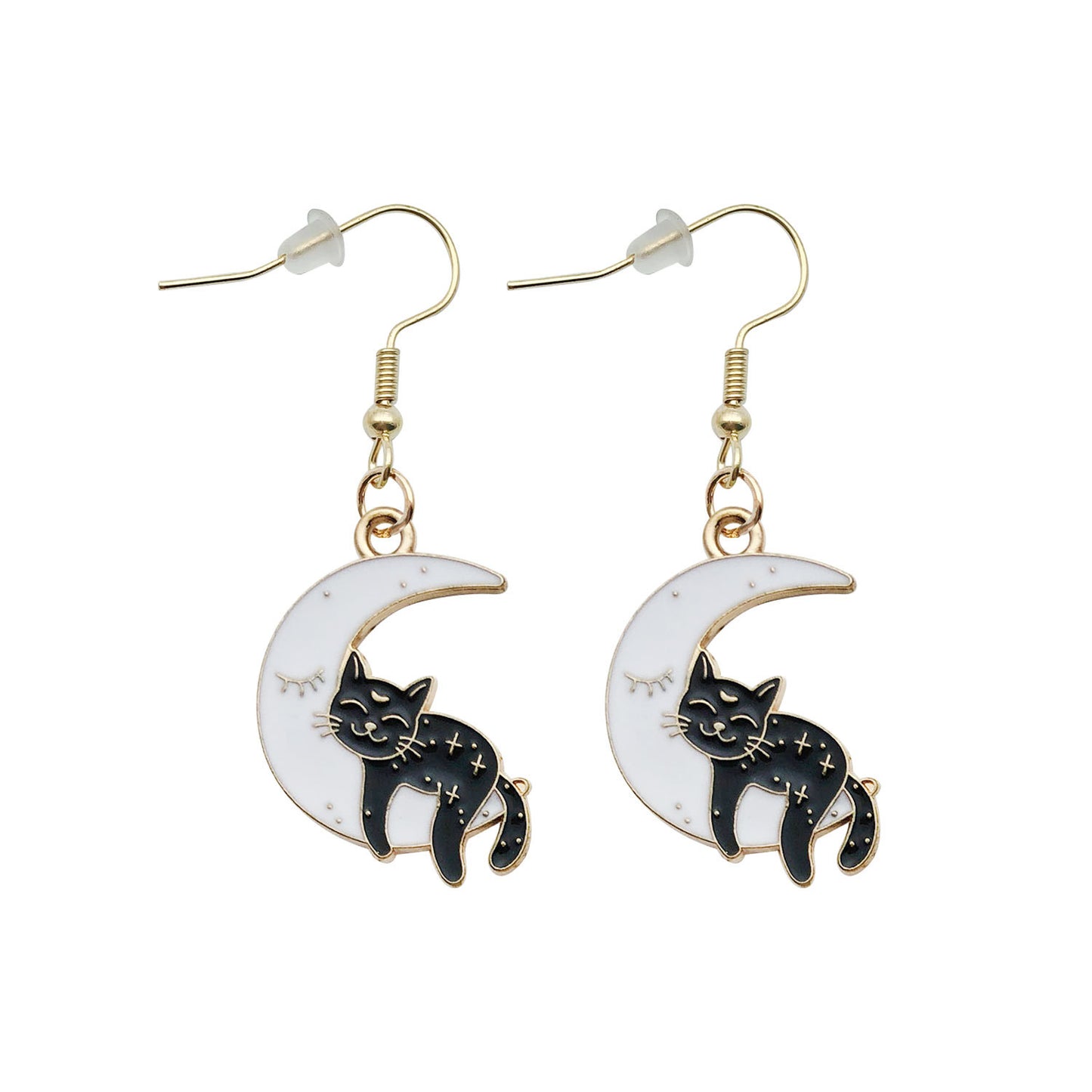 Alloy Halloween Cute Black Cat Earrings (Minimo de compra 5) MIC-OuL010