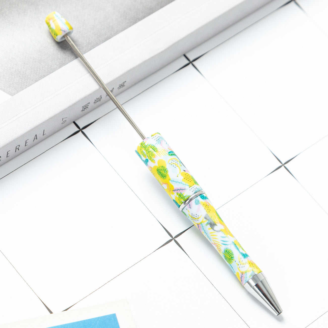 DIY Leopard Floral Cow Plastic Bead Pen HuaH002