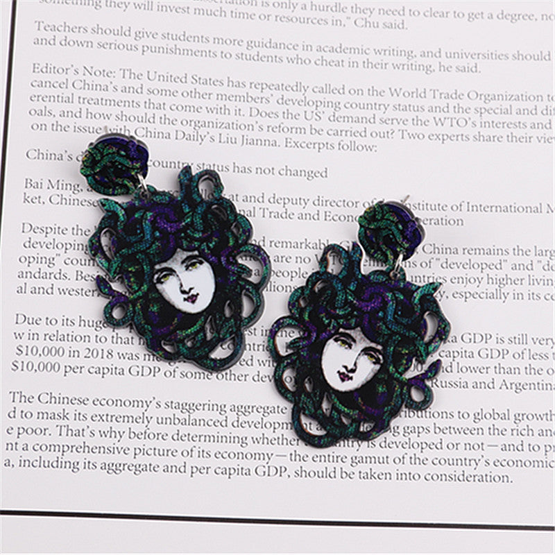 Acrylic Demon Bloody Tide Cool Earrings MIC-ChouD007