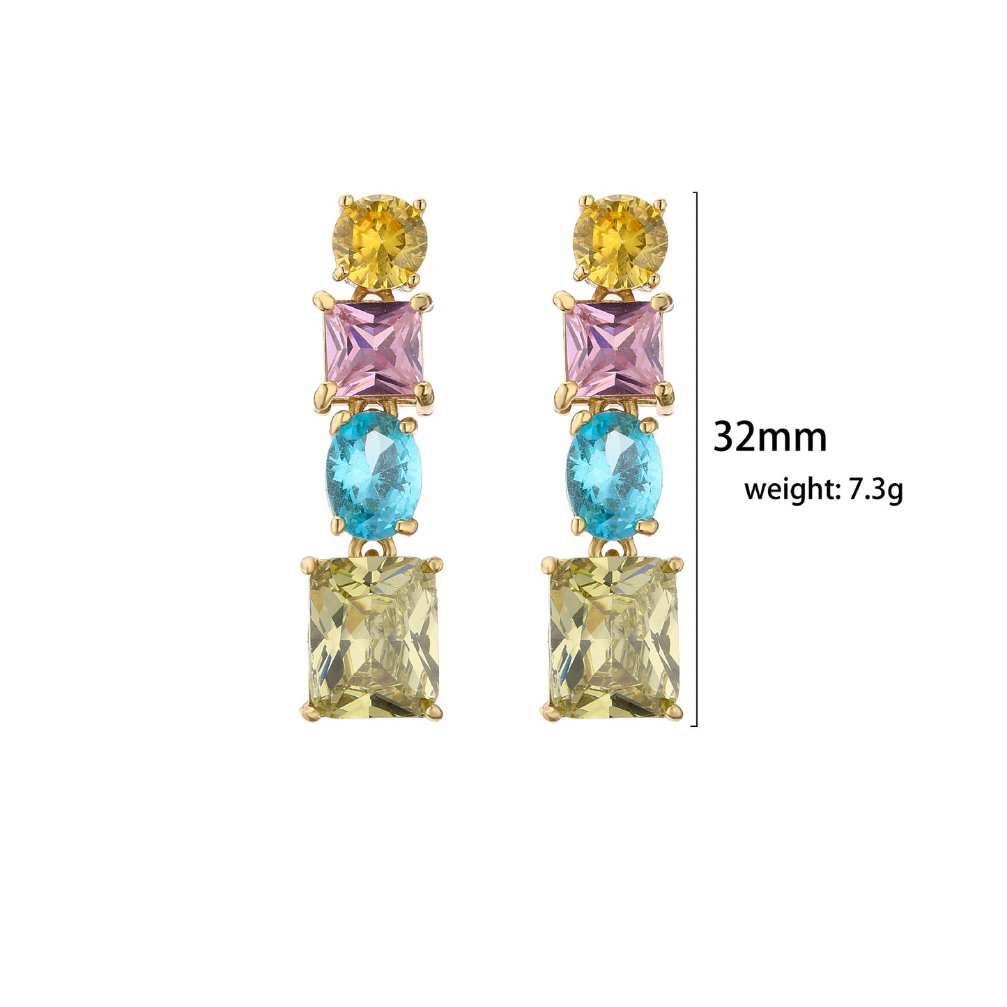 Alloy Colorful Oil Dropping Earrings (Minimo de Compra 2) MIC-JuC040