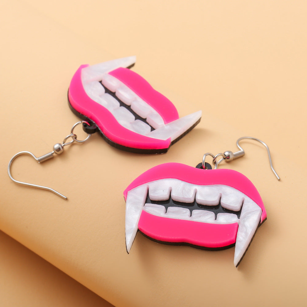 Resin Halloween Funny Fang Earrings (Minimo de Compra 5) MYA-ZeX003