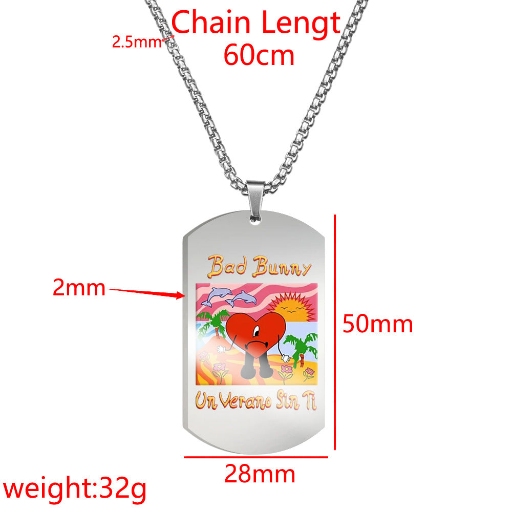 Necklace Stainless Steel Color Print Military Brand Minimo de compra 2 (F) HuanYu005