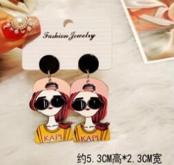 Acrylic Funny Cartoon Girl Earrings MIC-HanS001