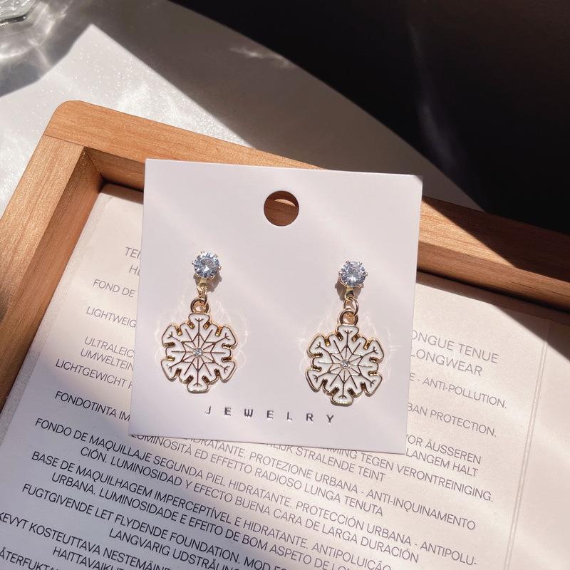 Alloy Bell Elk Snow Flower Earrings (Minimo de Compra 2)  MIC-YingH007