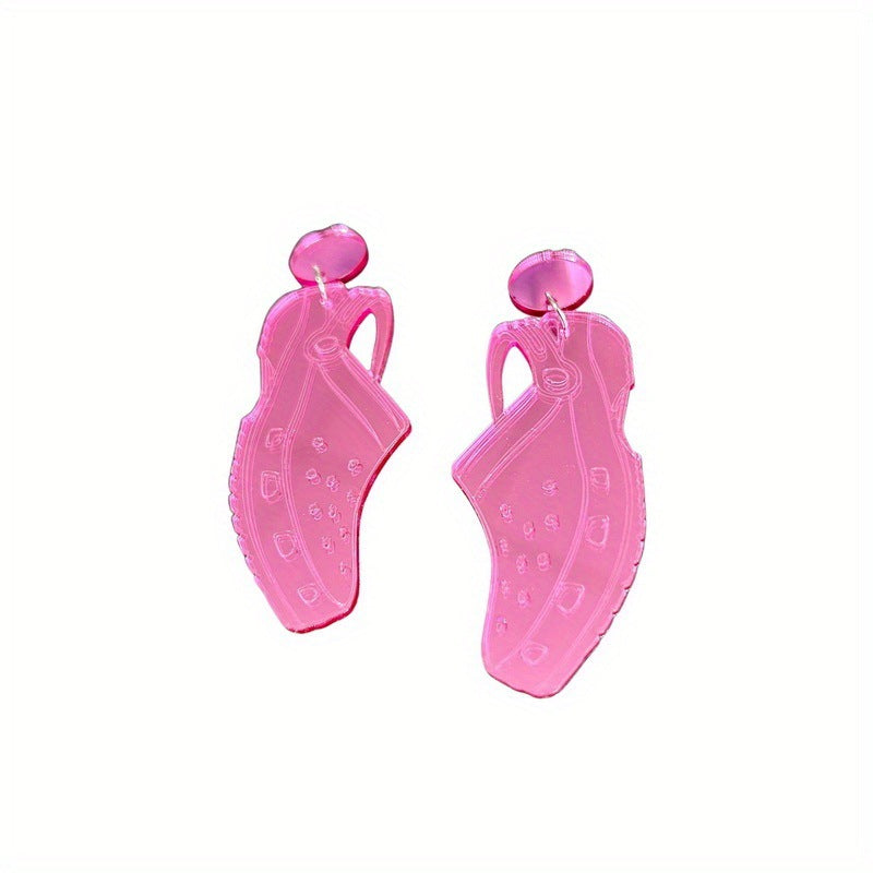 Acrylic Mirror Hole Shoes Earrings MYA-XueP131