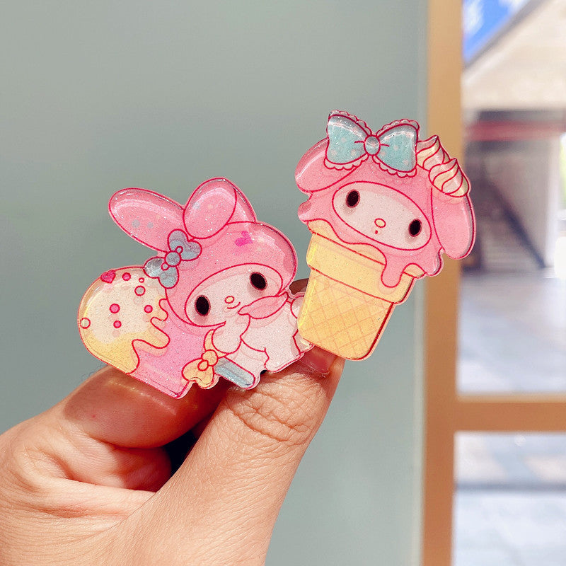 Acrylic cartoon cute hair clip 10PCS MIC-RuoT004