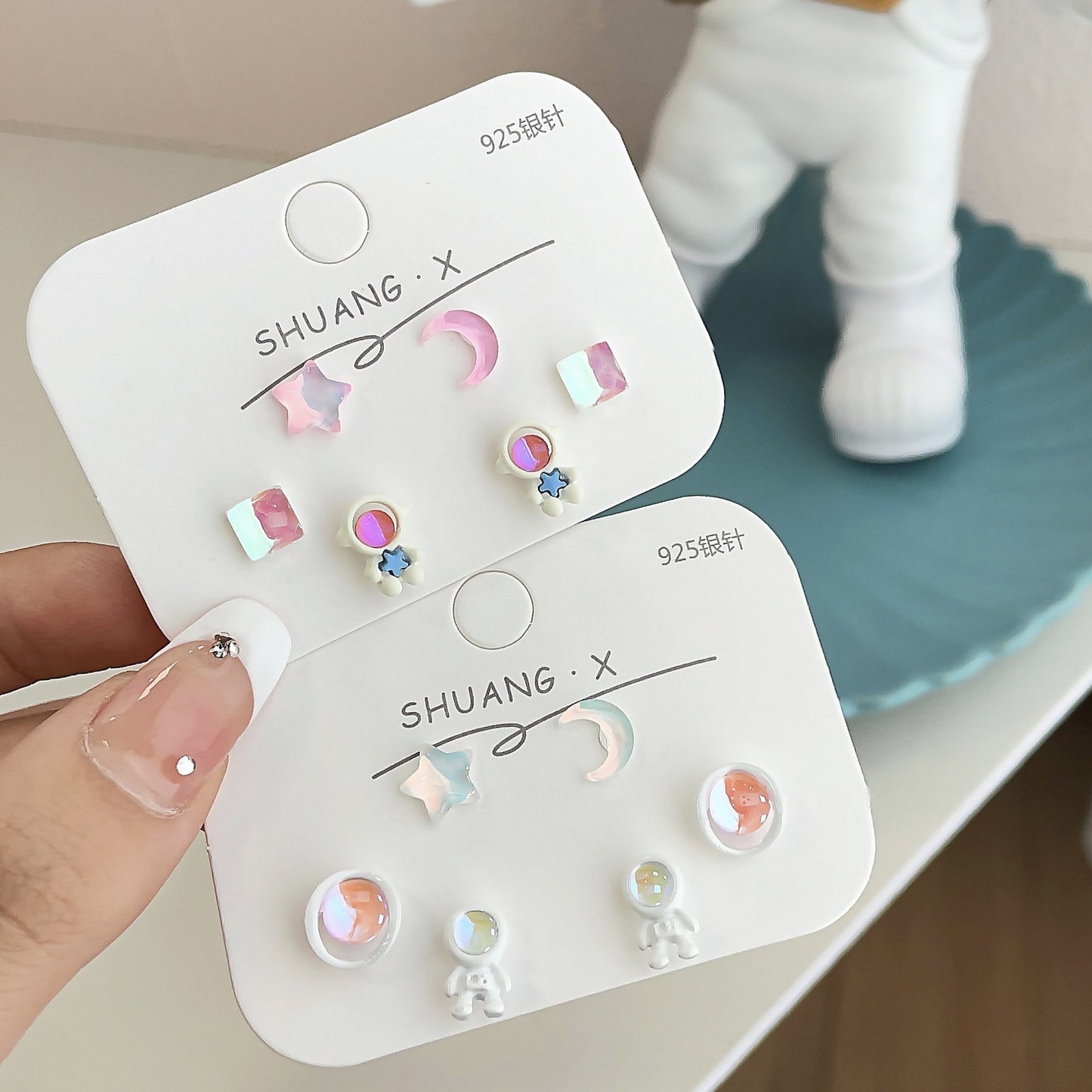 Alloy cartoon cute astronaut earrings (Minimo de Compra 2) MIC-ShuangX012