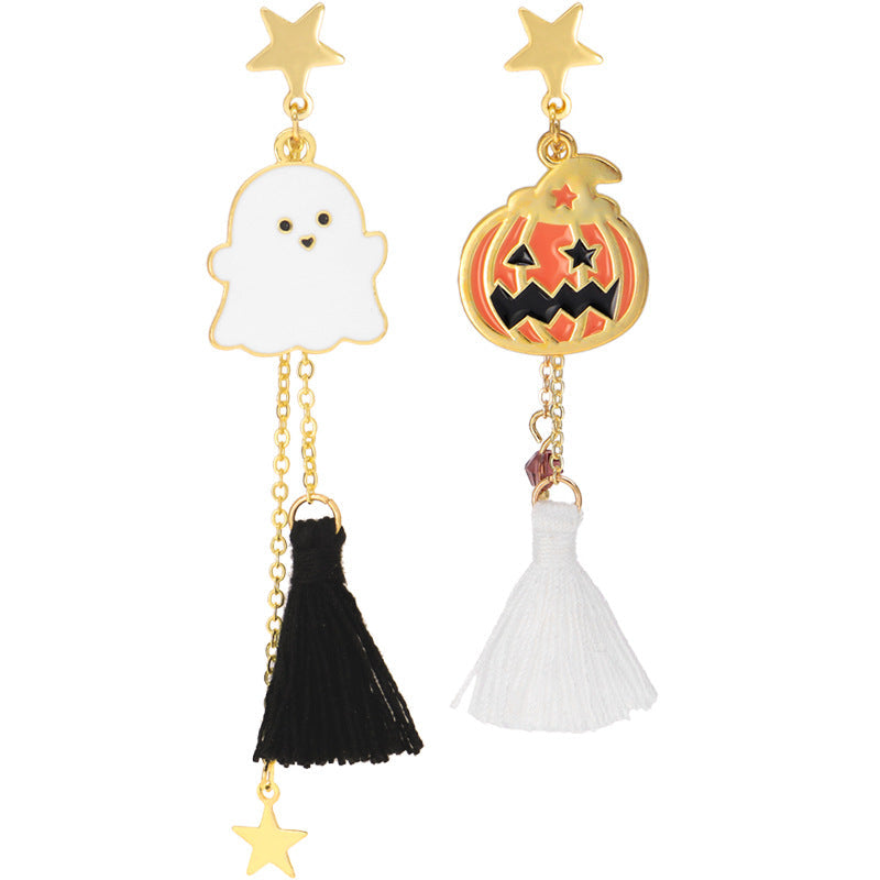 Earrings Alloy Halloween Skull Ghost Stud Earrings Ear Clips Tql015