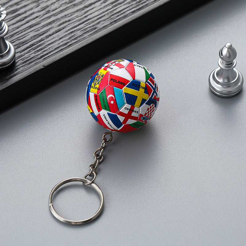 Keychain PVC World Cup Printed Flag Soccer Small Gift Pendant RuiQi002