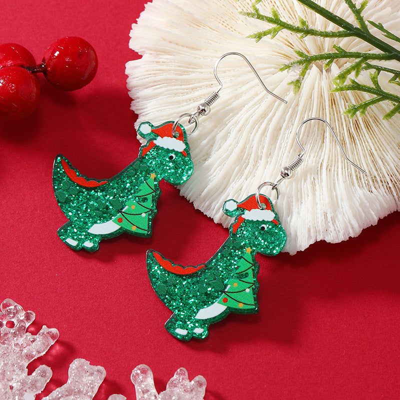 New alloy Christmas reindeer dinosaur earrings MIC-ChuY009