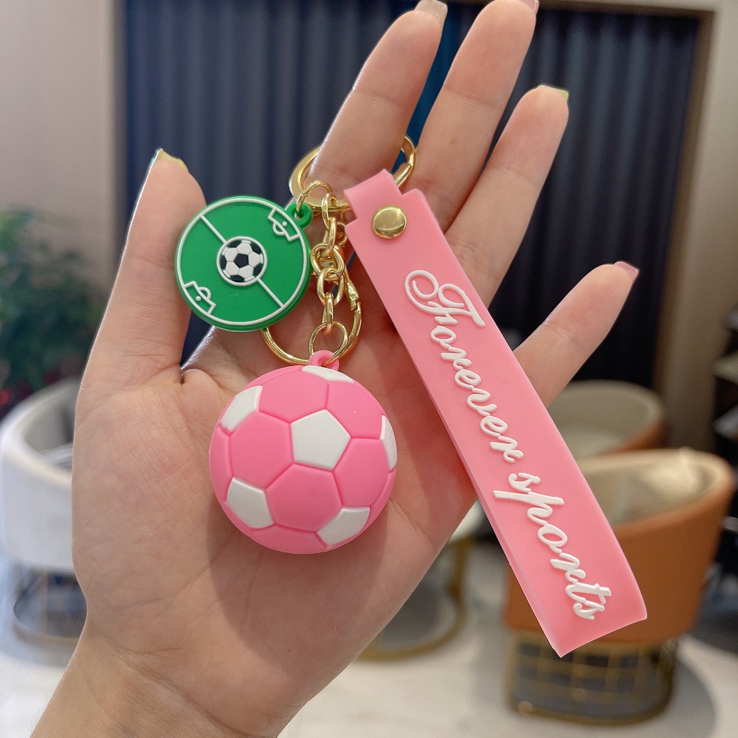 Keychain PVC Soft Rubber Football Souvenir Pendant Minimo de compra 2 AnG028